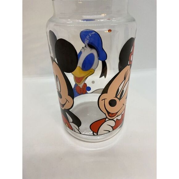 Disney Anchor Hocking Glass JarNO LID Goodies Candy Cookie Mickey Minnie Donald - Picture 8 of 10